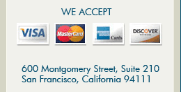 We accept Visa, Mastercard, American Express and Discover.